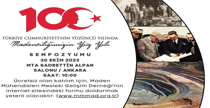 TÜRKİYE CUMHURİYETİNİN 100. YILINDA MADENCİLİĞİMİZİN 100 YILI SEMPOZYUMU PROGRAMI